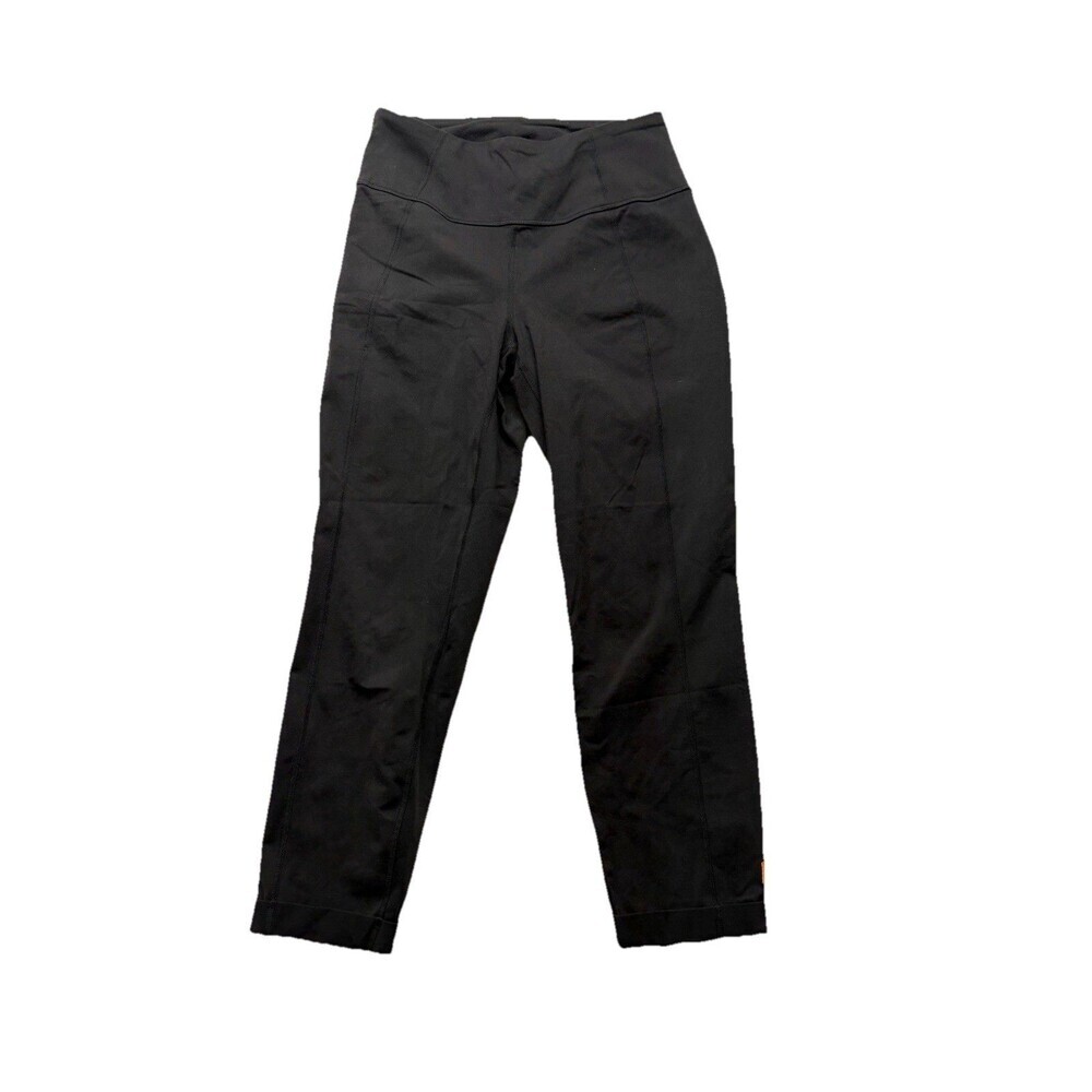 Lucy Women’s Black Leggings Side Zipper Size S 25” Inseam Cuffed Bottom Hem